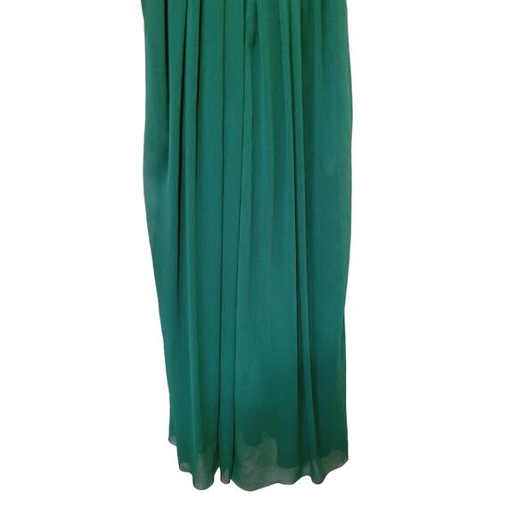 Badgley Mishka green strapless chiffon ruched full length gown - Picture 9 of 10